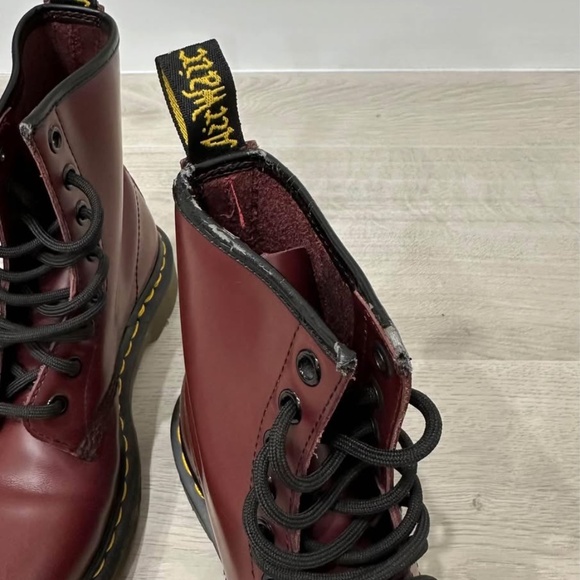 Dr. Martens Cherry Red 1460 Smooth Leather Boots - Picture 6 of 6